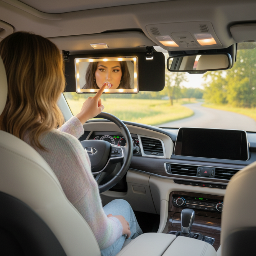 Lusterko LED do makijazu w samochodzie - Scrollnest PL